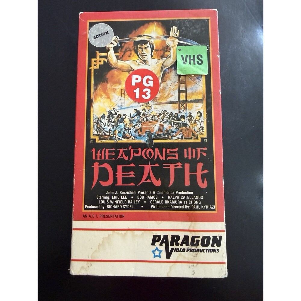 Weapons Of Death VHS 1983 Paragon Video Rare OOP Martial Arts Eric Lee Cult